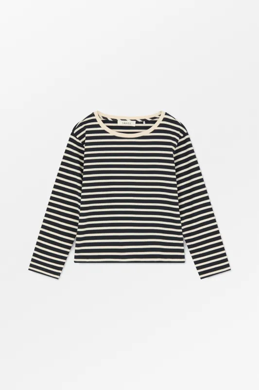 Marron oversized blouse - Navy/Off white stripe sold by Skall Studio