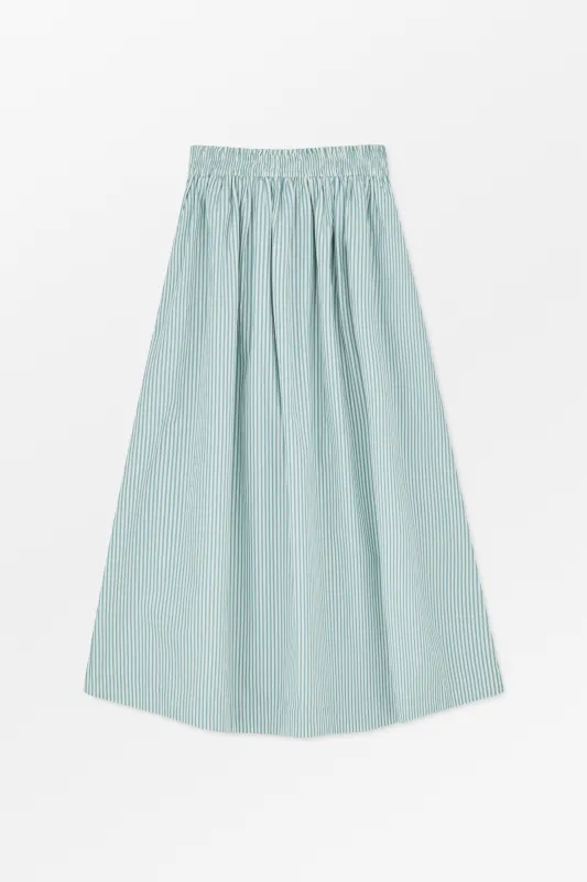 Dagny skirt - White/Aqua stripe made by Skall Studio