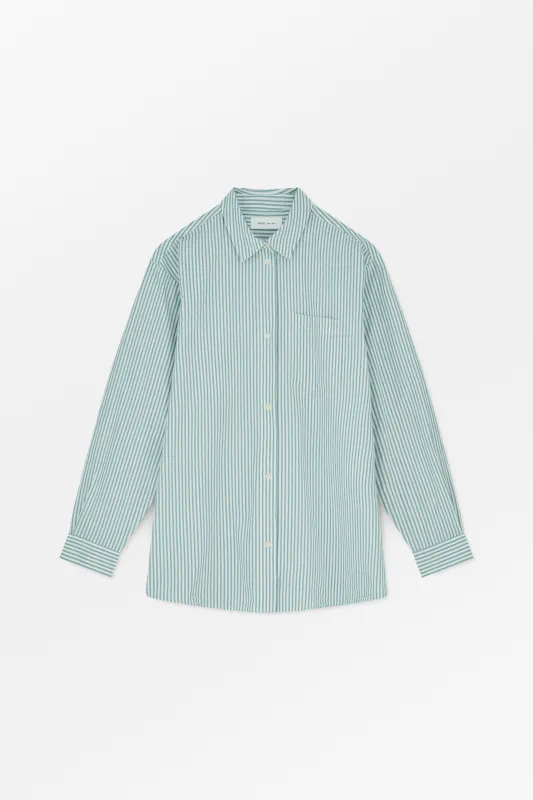 Edgar shirt - White/Aqua stripe made by Skall Studio