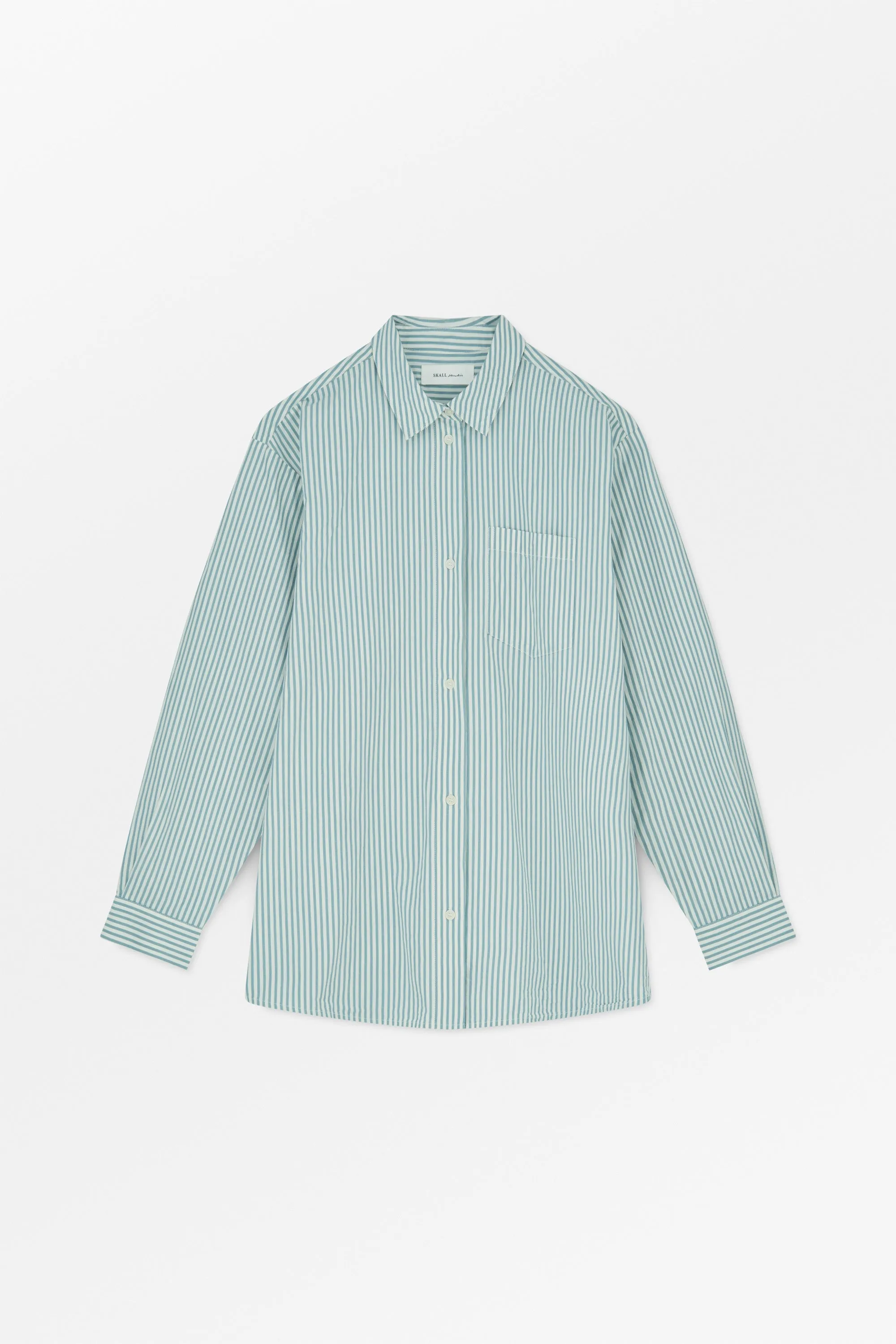 Edgar shirt - White/Aqua stripe sold by Skall Studio