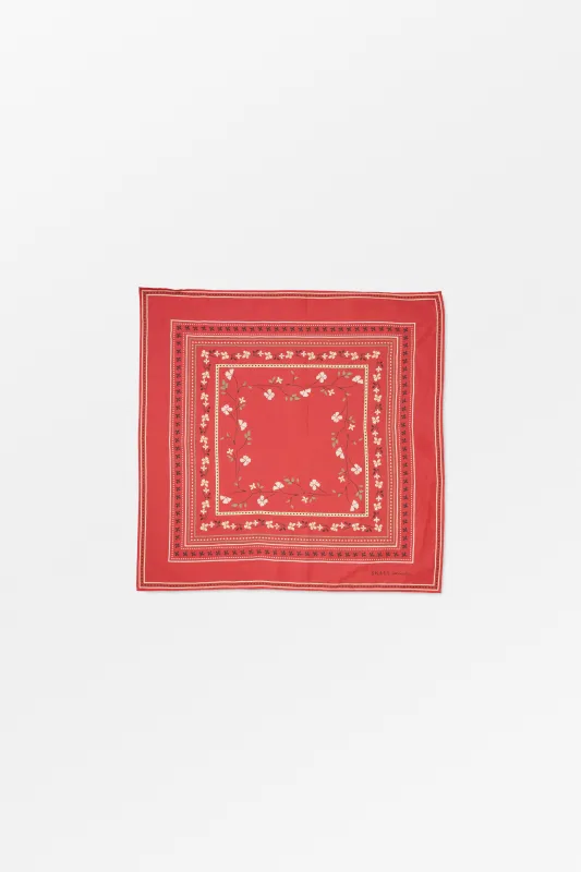 Skall floral scarf 55x55 - Red made by Skall Studio