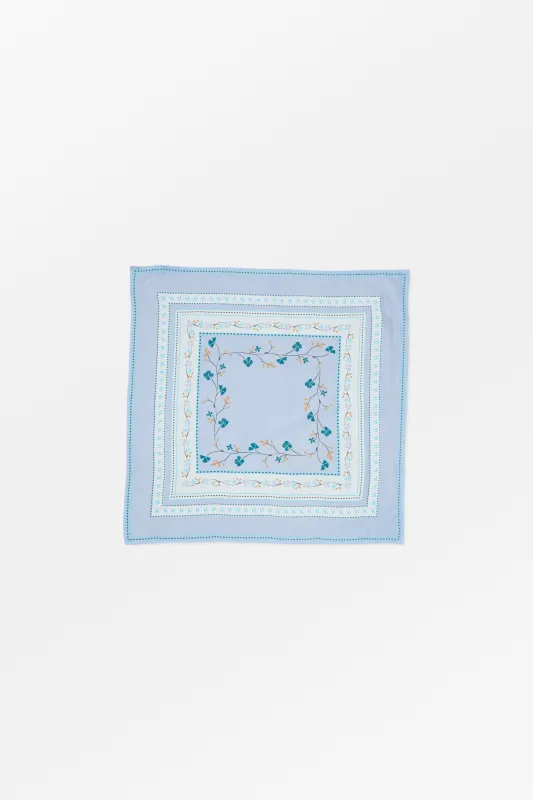 Skall floral scarf 55x55 - Aqua sold by Skall Studio