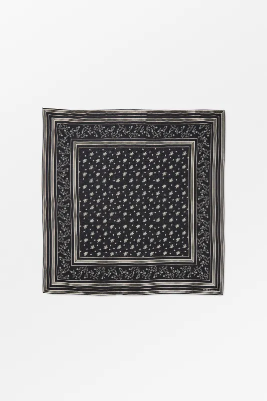 Skall classic scarf 90x90 - Black/Light cream sold by Skall Studio