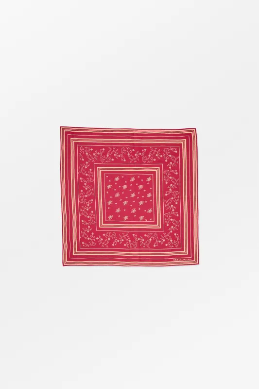 Skall classic scarf 55x55 - Fiery red/Light cream made by Skall Studio