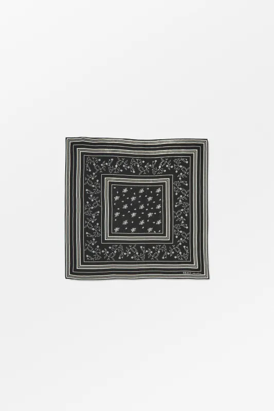 Skall classic scarf 55x55 - Black/Light cream sold by Skall Studio