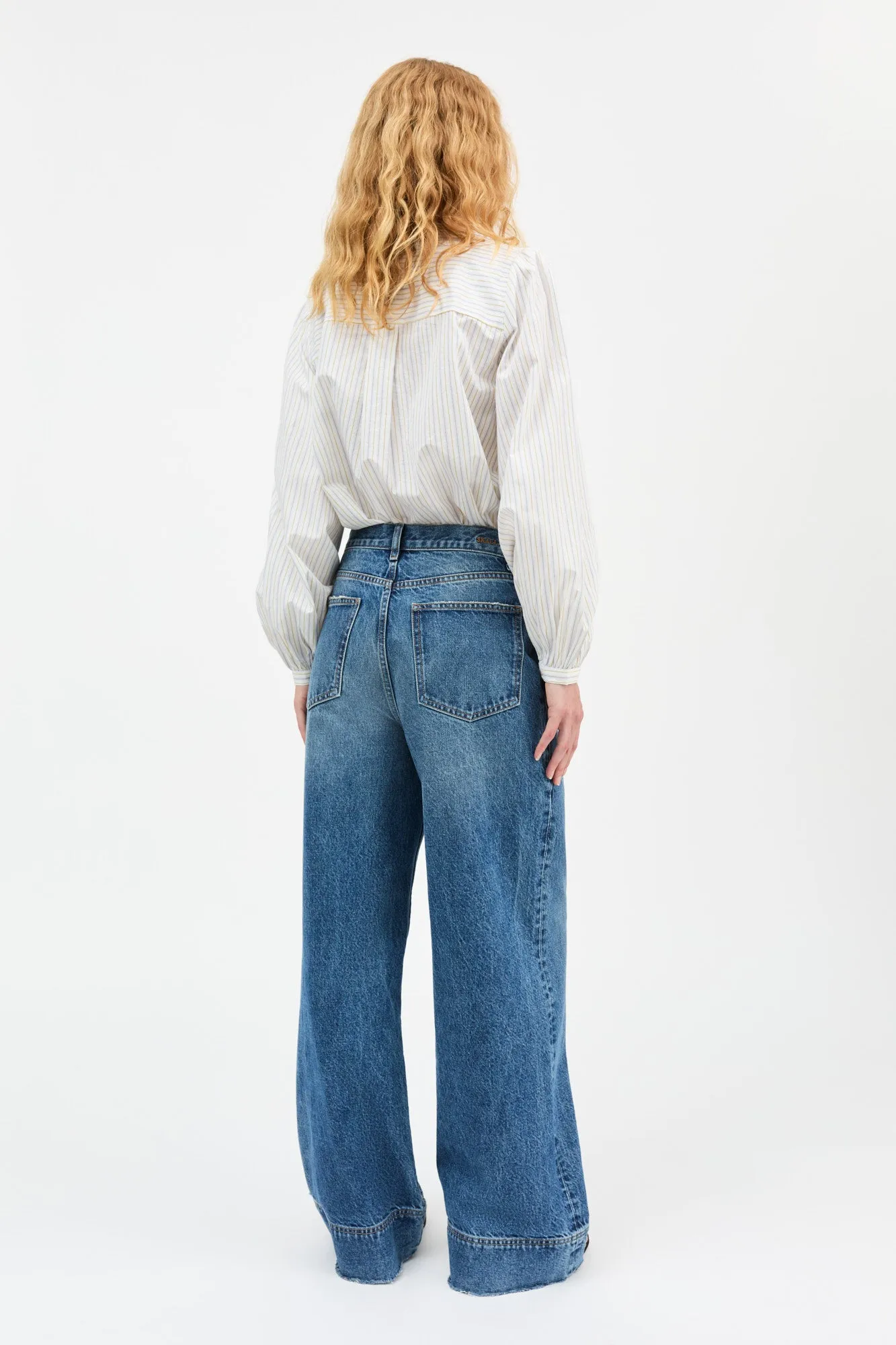 Vita shirt - Yellow/Blue stripe sold by Skall Studio product image thumbnail 4