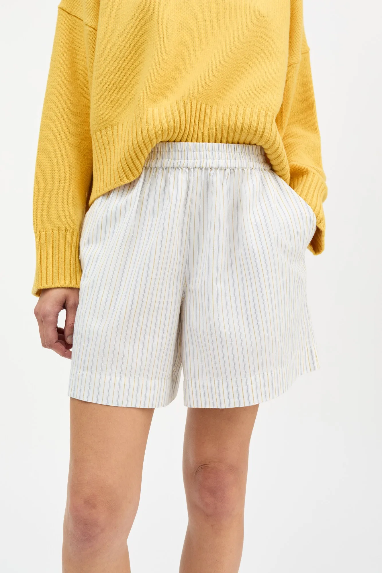 Edgar shorts - Yellow/Blue stripe sold by Skall Studio product image thumbnail 2