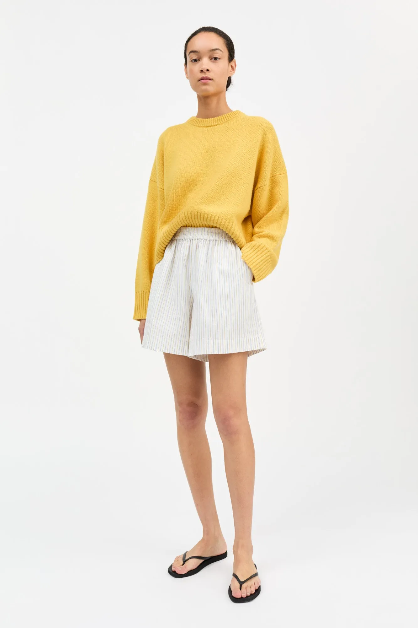 Edgar shorts - Yellow/Blue stripe sold by Skall Studio product image thumbnail 3