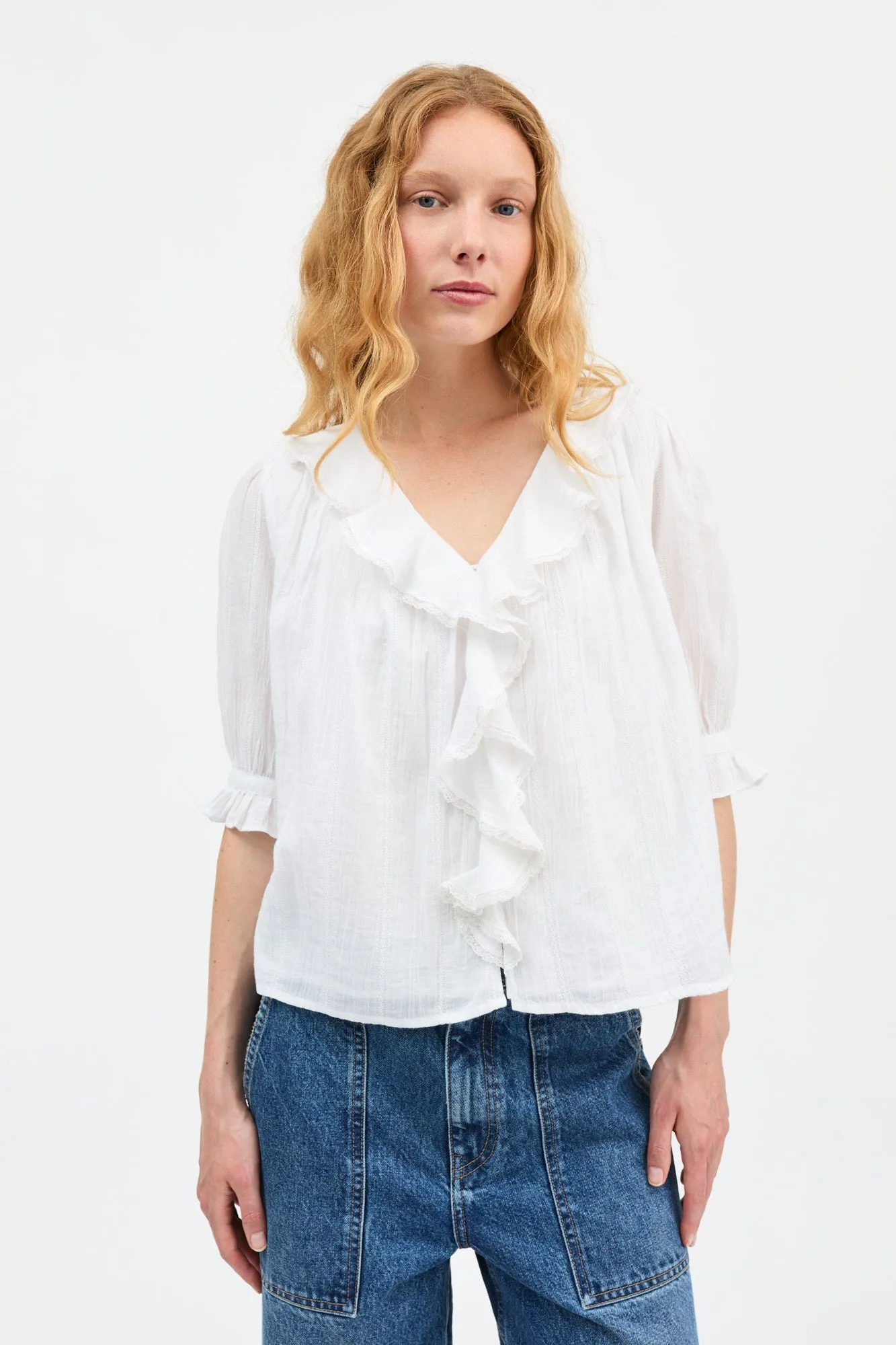 Clea blouse - Optic white sold by Skall Studio product image thumbnail 2