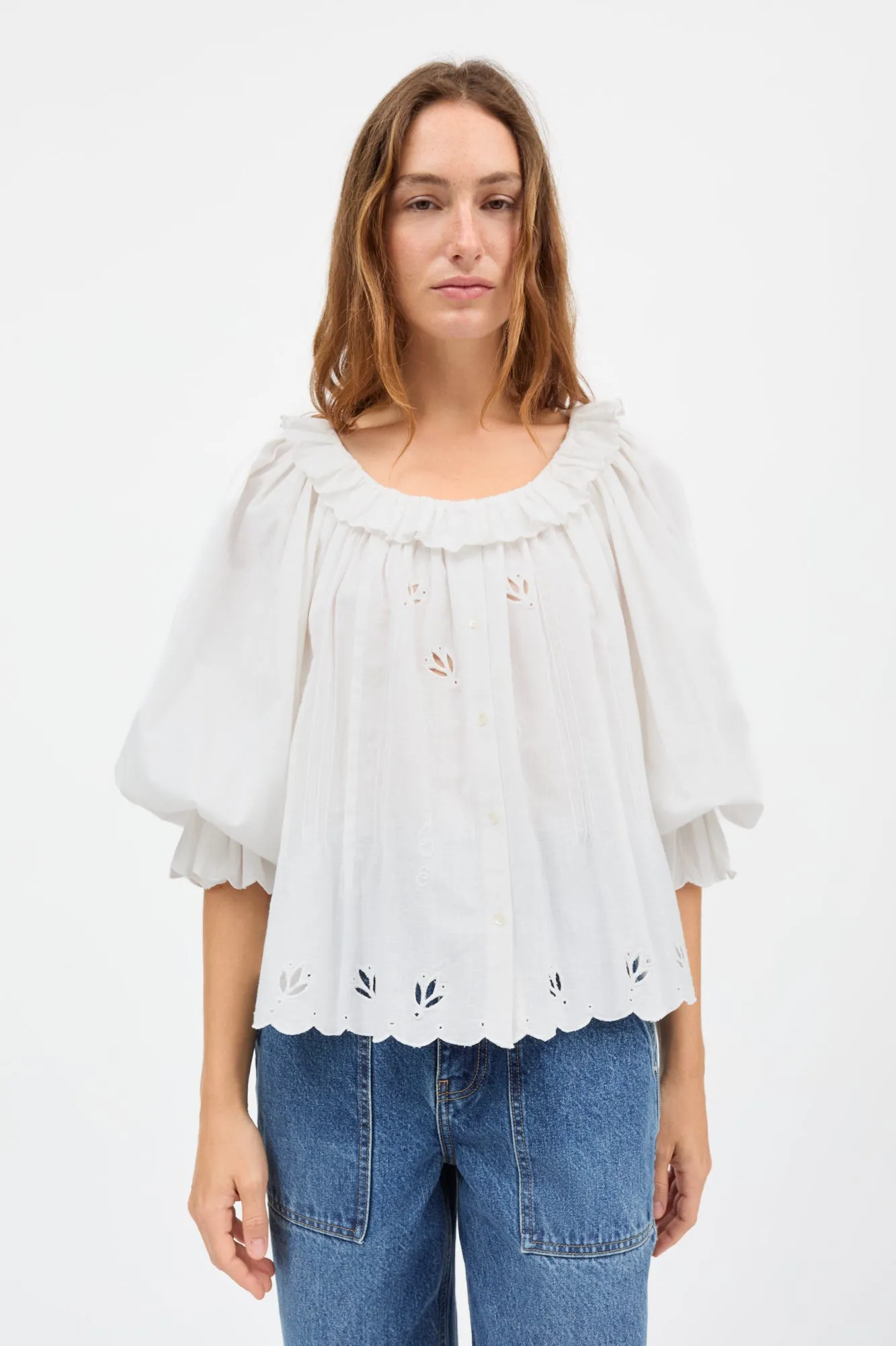 Fleurie blouse - Optic white sold by Skall Studio product image thumbnail 2