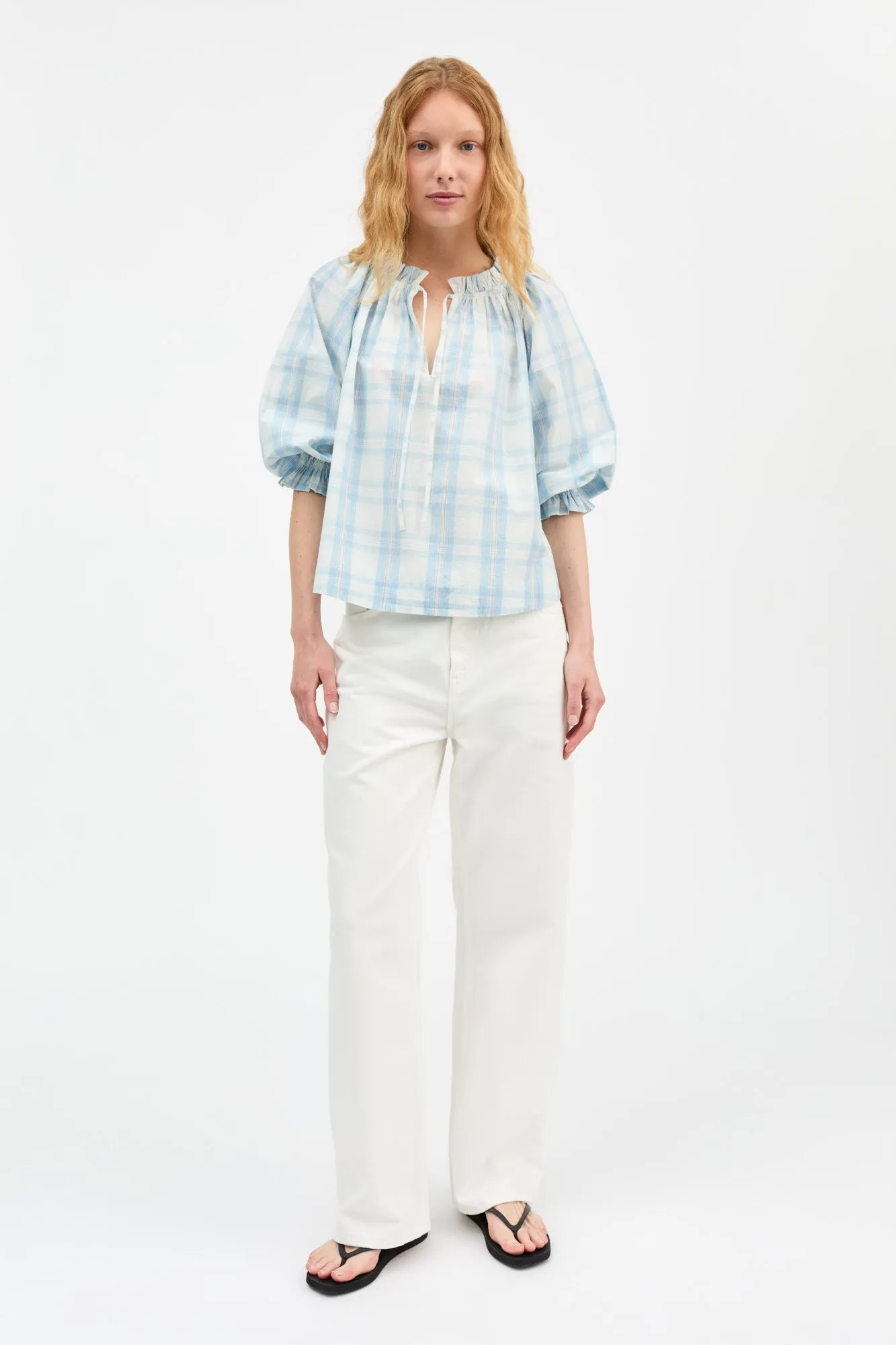 Newmoon blouse - Vintage check sold by Skall Studio product image thumbnail 3