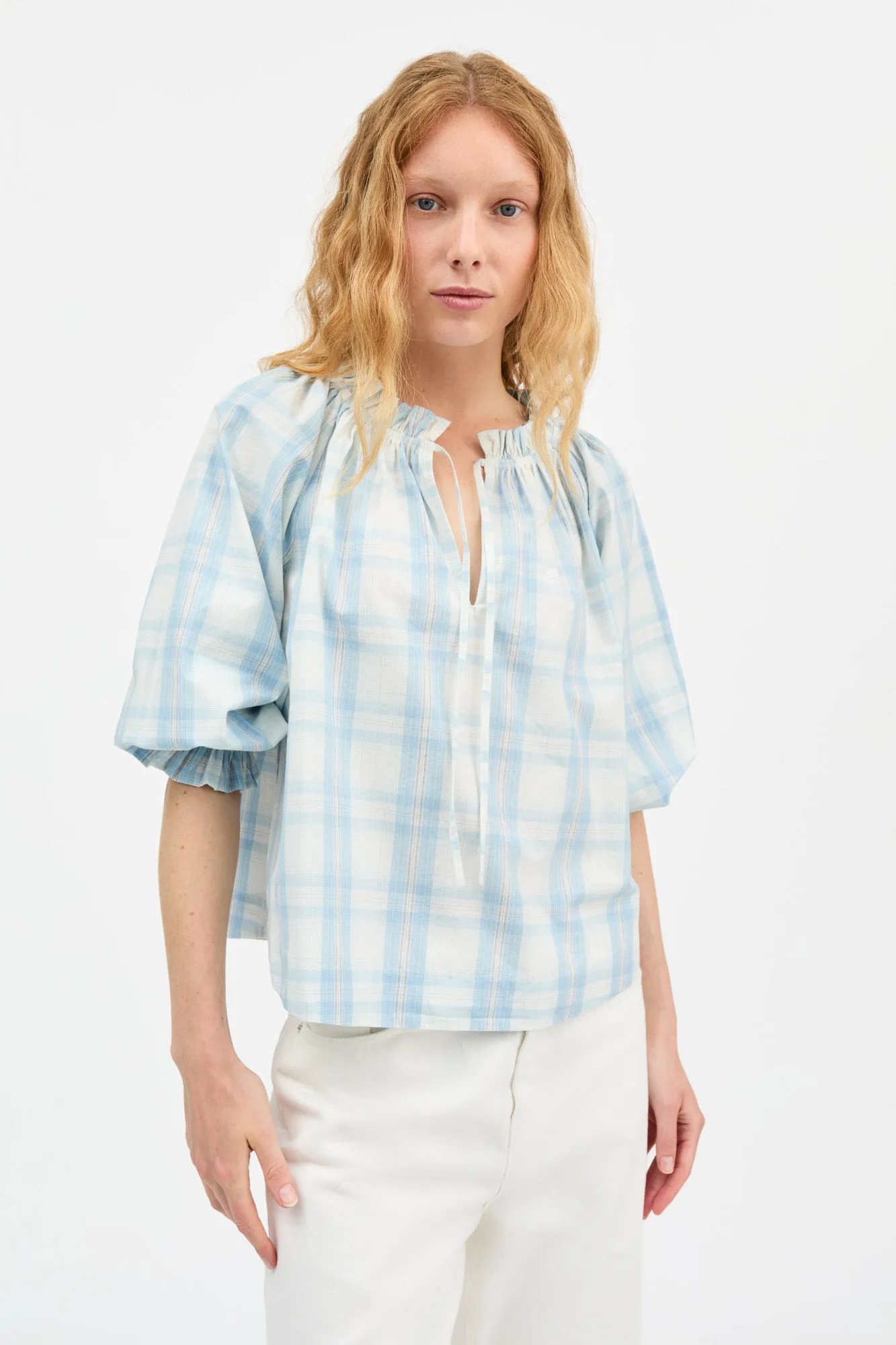 Newmoon blouse - Vintage check sold by Skall Studio product image thumbnail 2