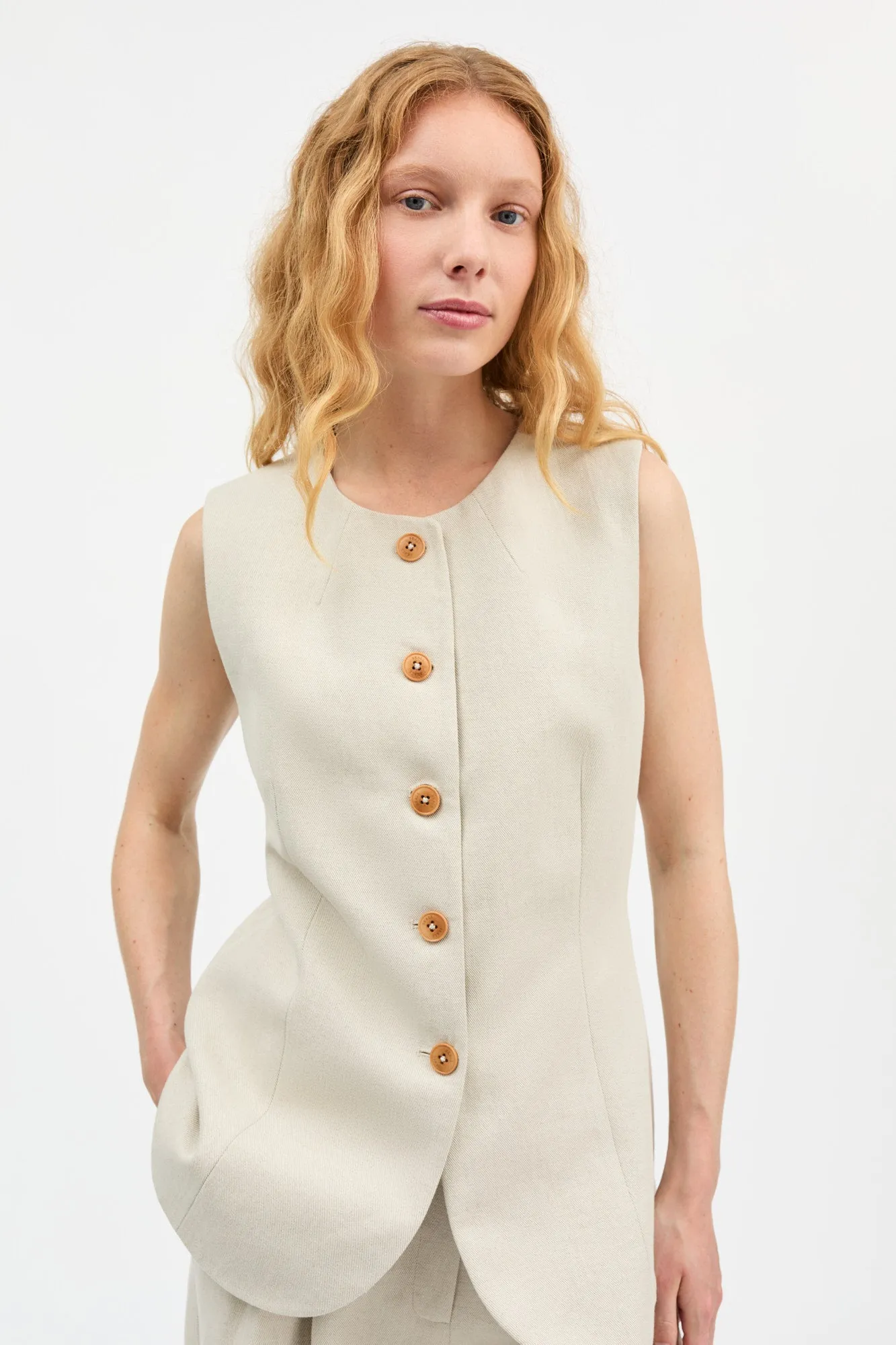 Clementine waistcoat - Natural sold by Skall Studio product image thumbnail 2