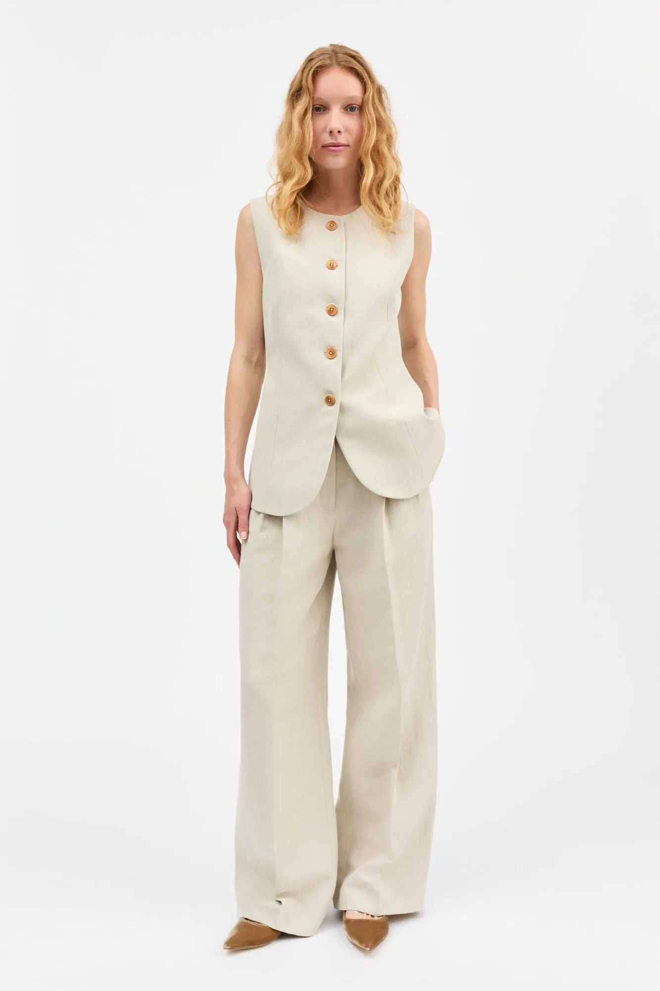 Clementine waistcoat - Natural sold by Skall Studio product image thumbnail 3