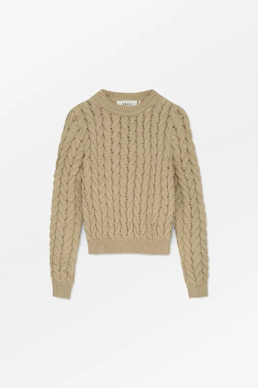 Wavy O-neck jumper - Warm beige made by Skall Studio