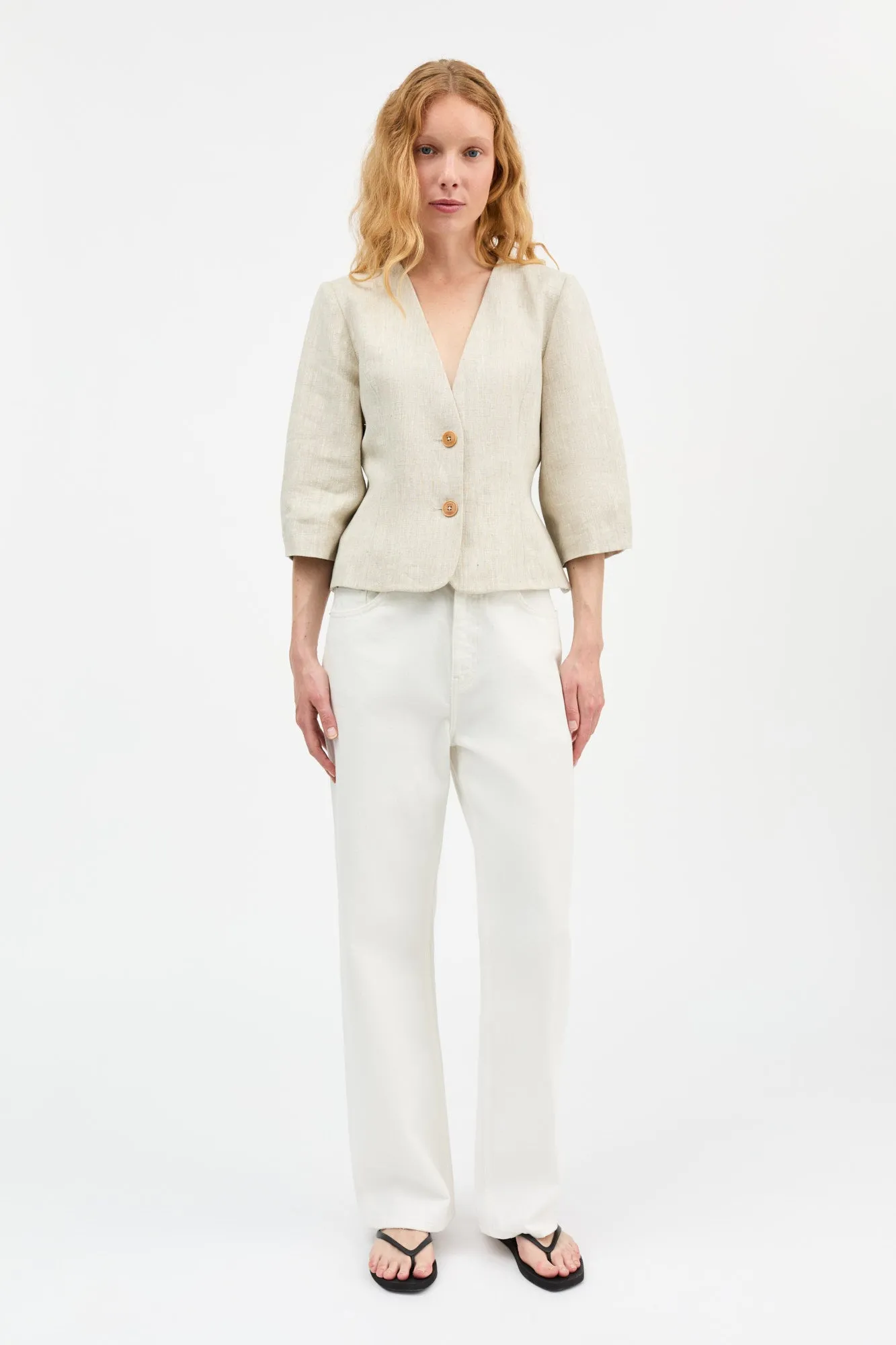 Belleville blazer - Light linen sold by Skall Studio product image thumbnail 3