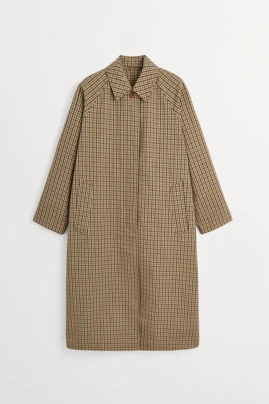 Maryanne coat check - Brown/beige check made by Skall Studio