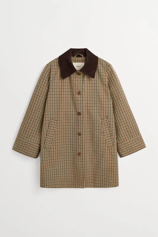 Gaby mac coat check - Brown/beige check made by Skall Studio