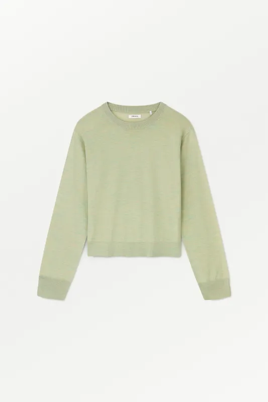 Amara o-neck jumper - Light green mélange made by Skall Studio
