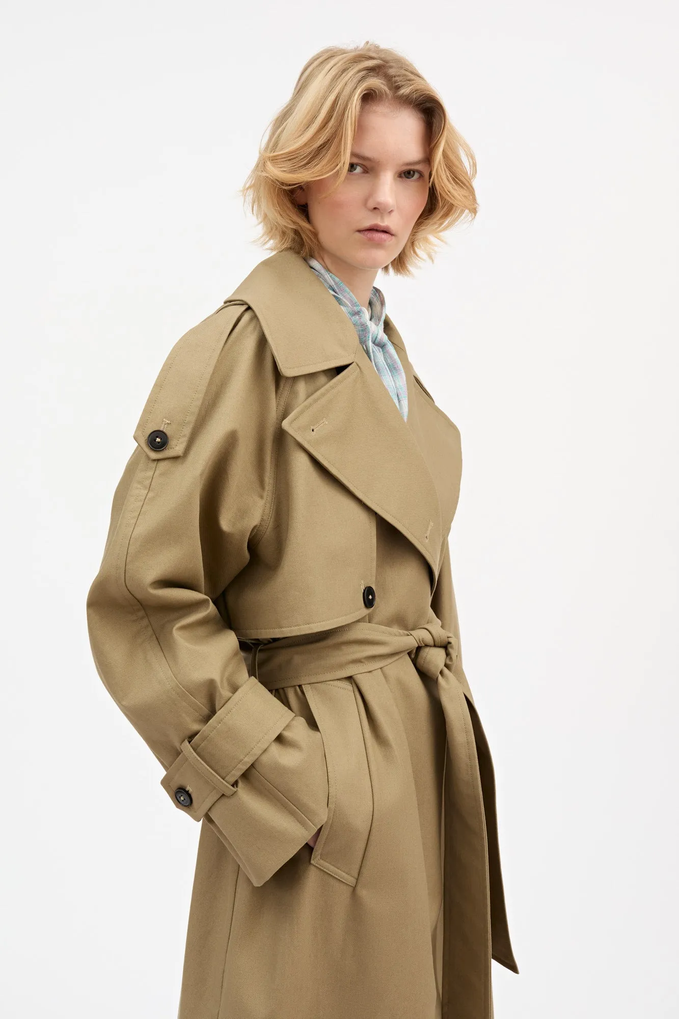 Luna trenchcoat - Light khaki sold by Skall Studio product image thumbnail 3