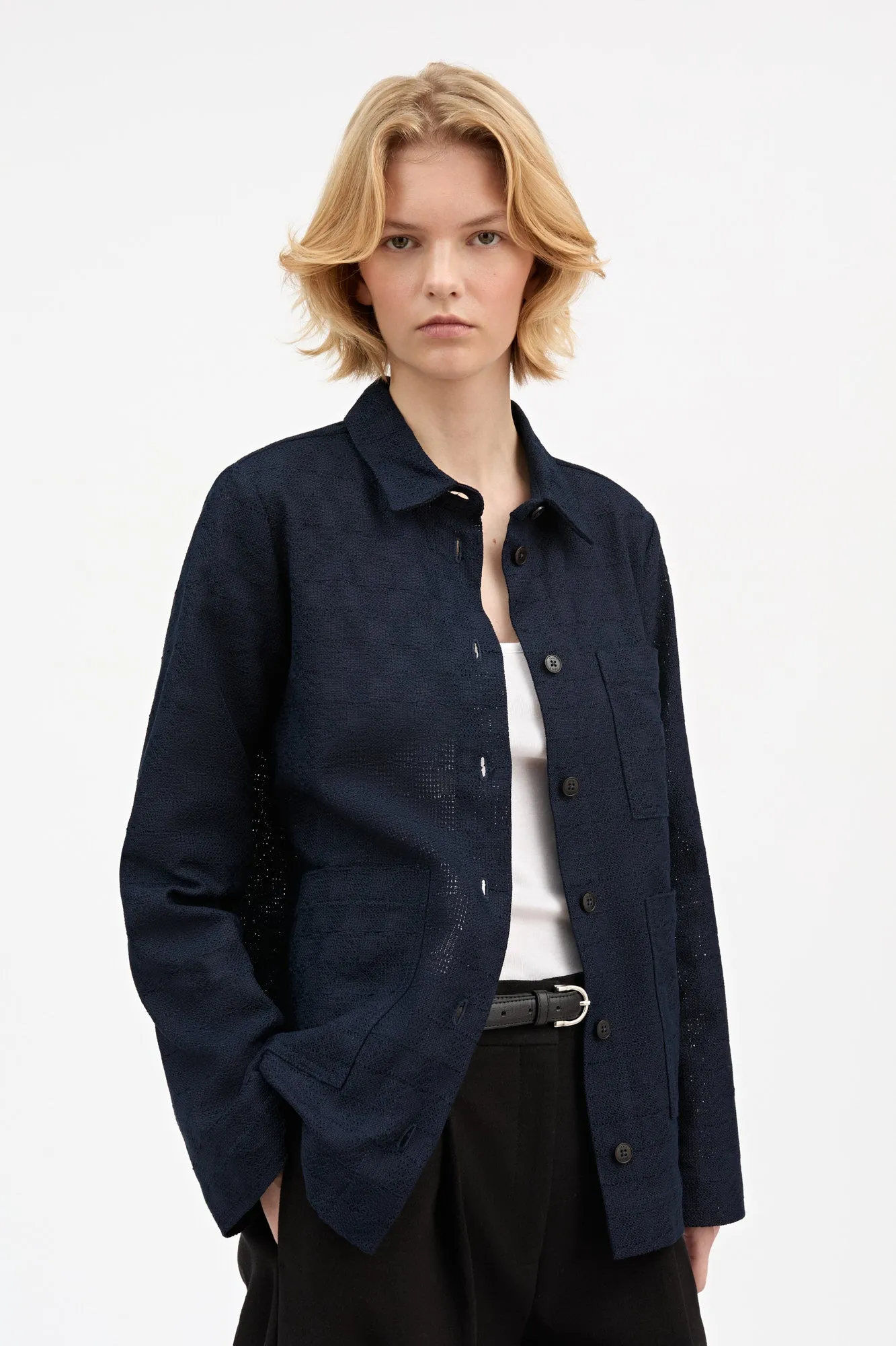 Jon overshirt - Dark navy sold by Skall Studio product image thumbnail 2