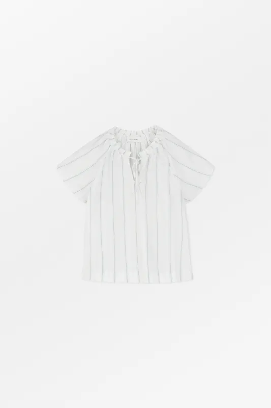 Gabrielle blouse - White/Navy stripe made by Skall Studio