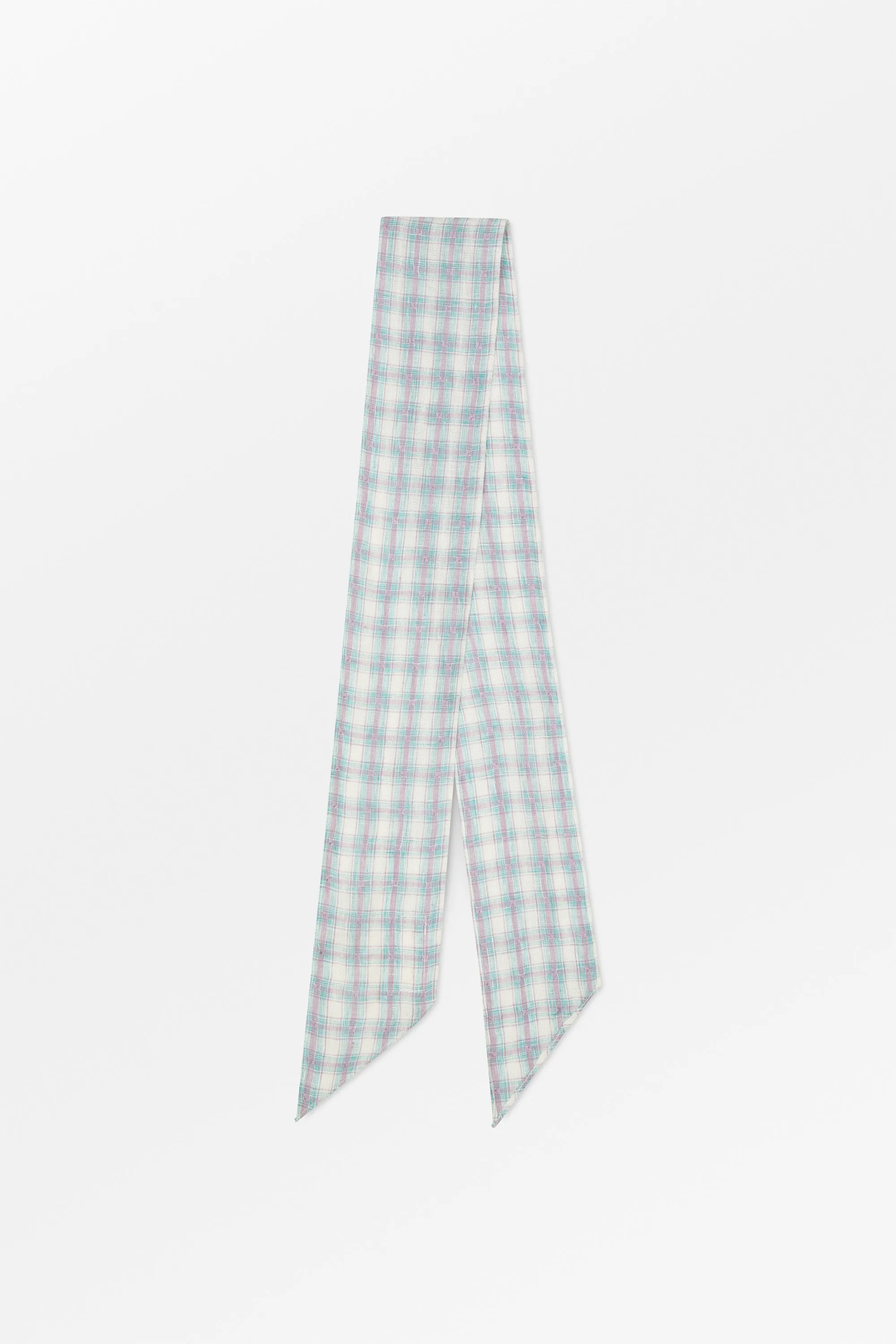 Elvira scarf - Purple/blue check sold by Skall Studio