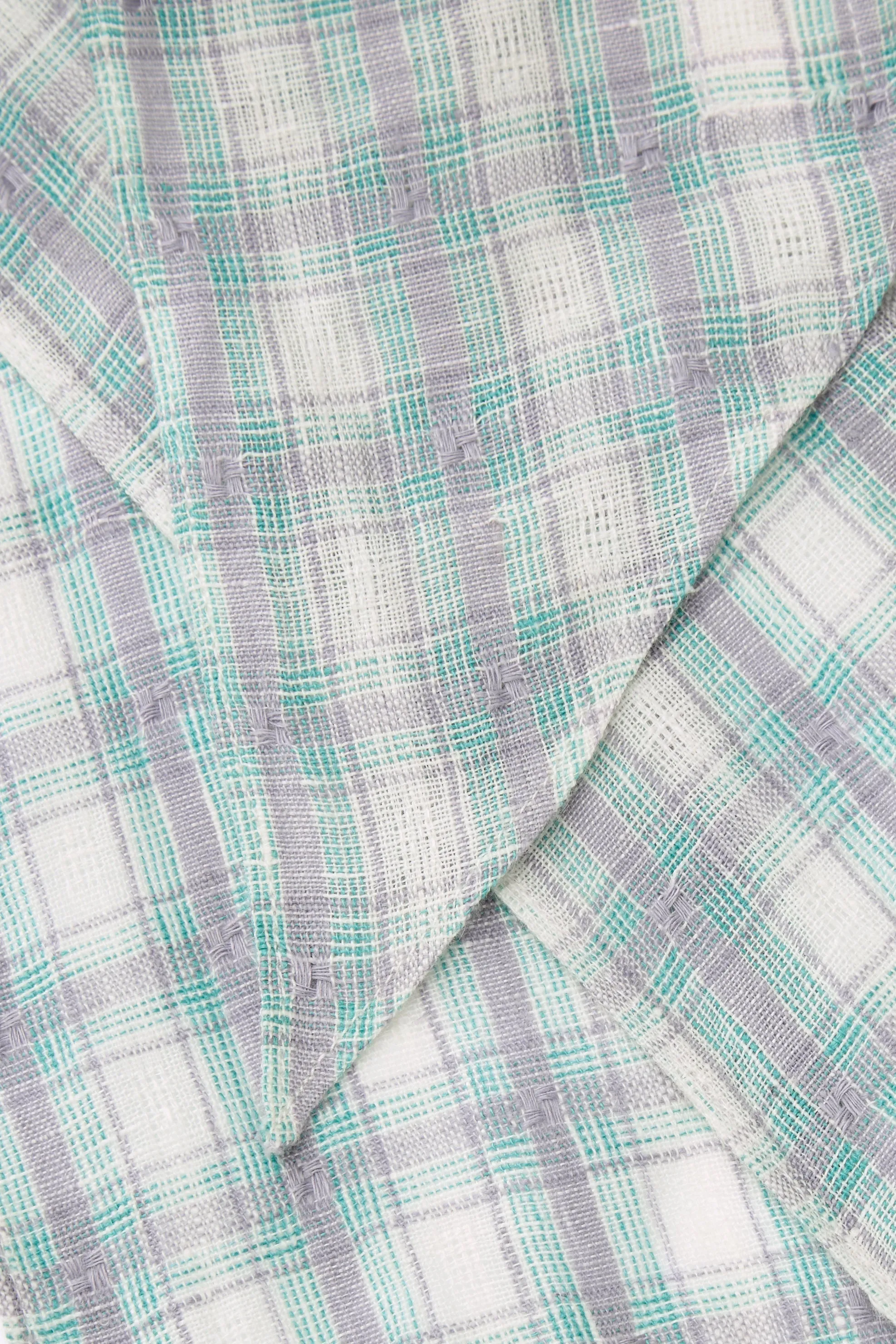 Elvira scarf - Purple/blue check sold by Skall Studio product image thumbnail 3