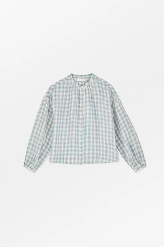Cilla shirt - Purple/blue check made by Skall Studio