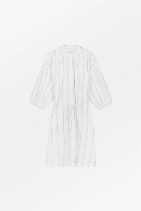 Cilie shirtdress - White/Navy stripe made by Skall Studio