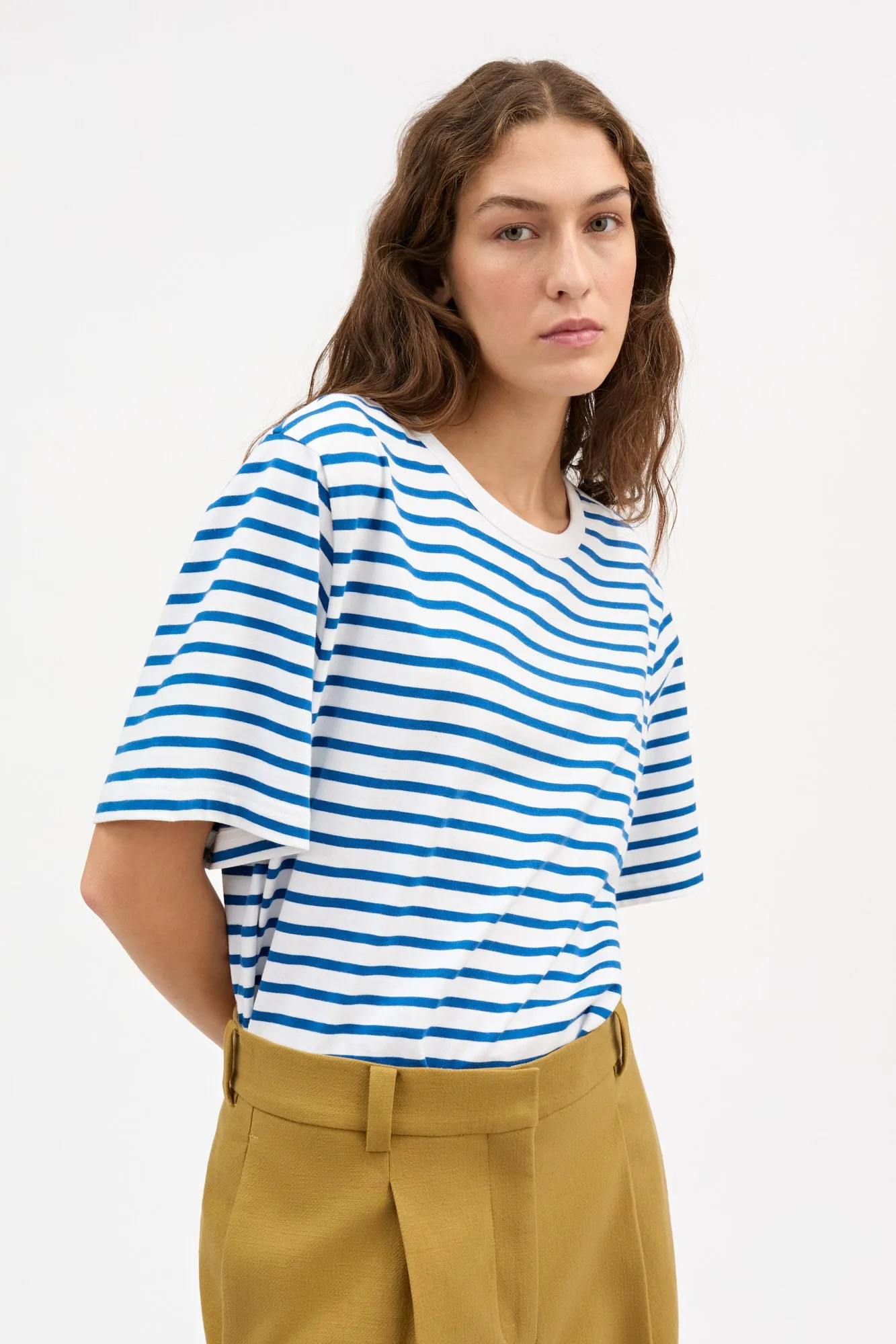 Boyfriend tee - Classic blue/Optic white stripe sold by Skall Studio product image thumbnail 2