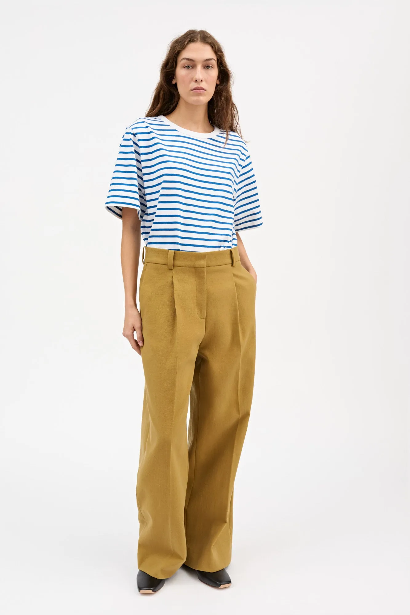 Boyfriend tee - Classic blue/Optic white stripe sold by Skall Studio product image thumbnail 3
