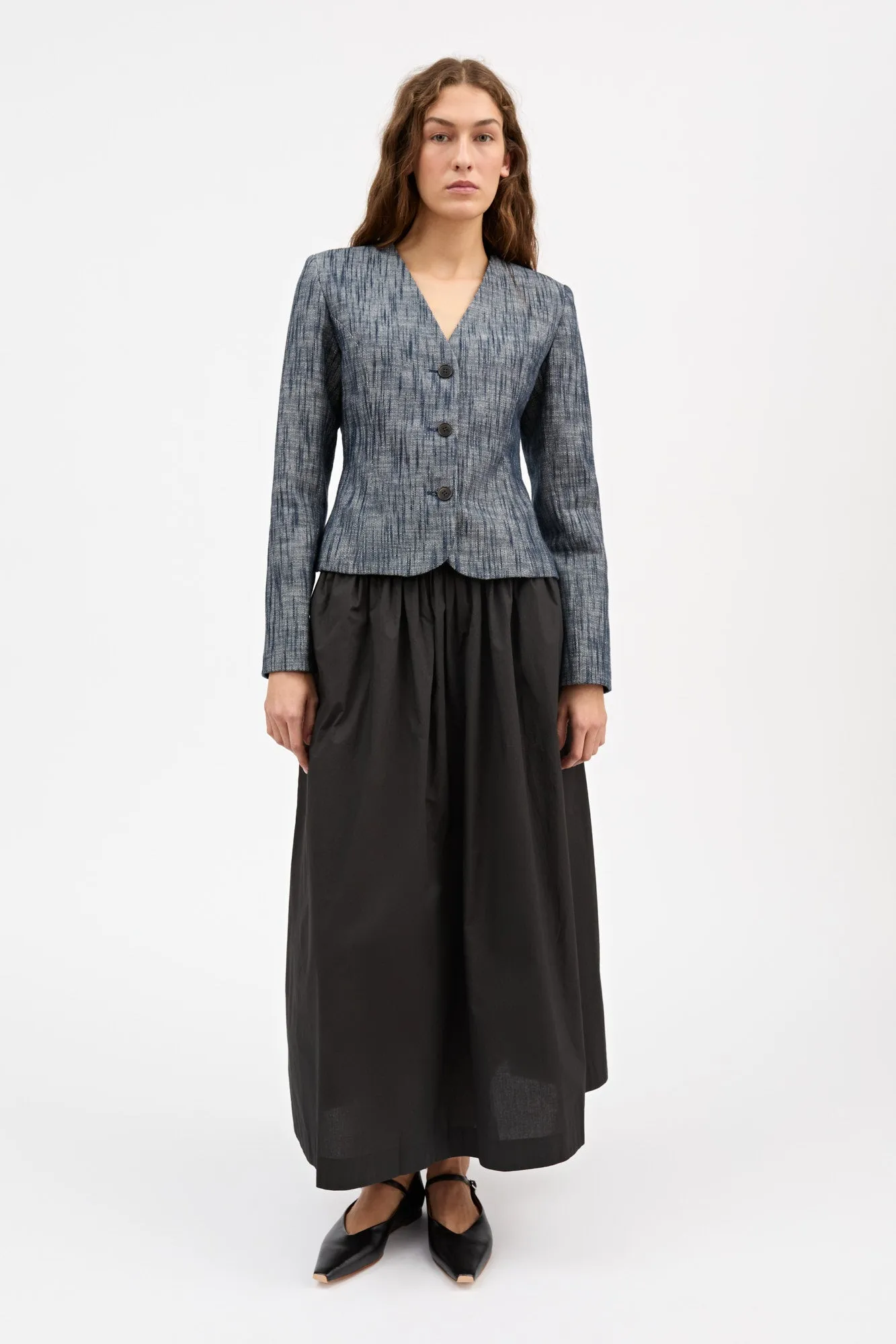 Adriane blazer - Indigo/Linen sold by Skall Studio product image thumbnail 3