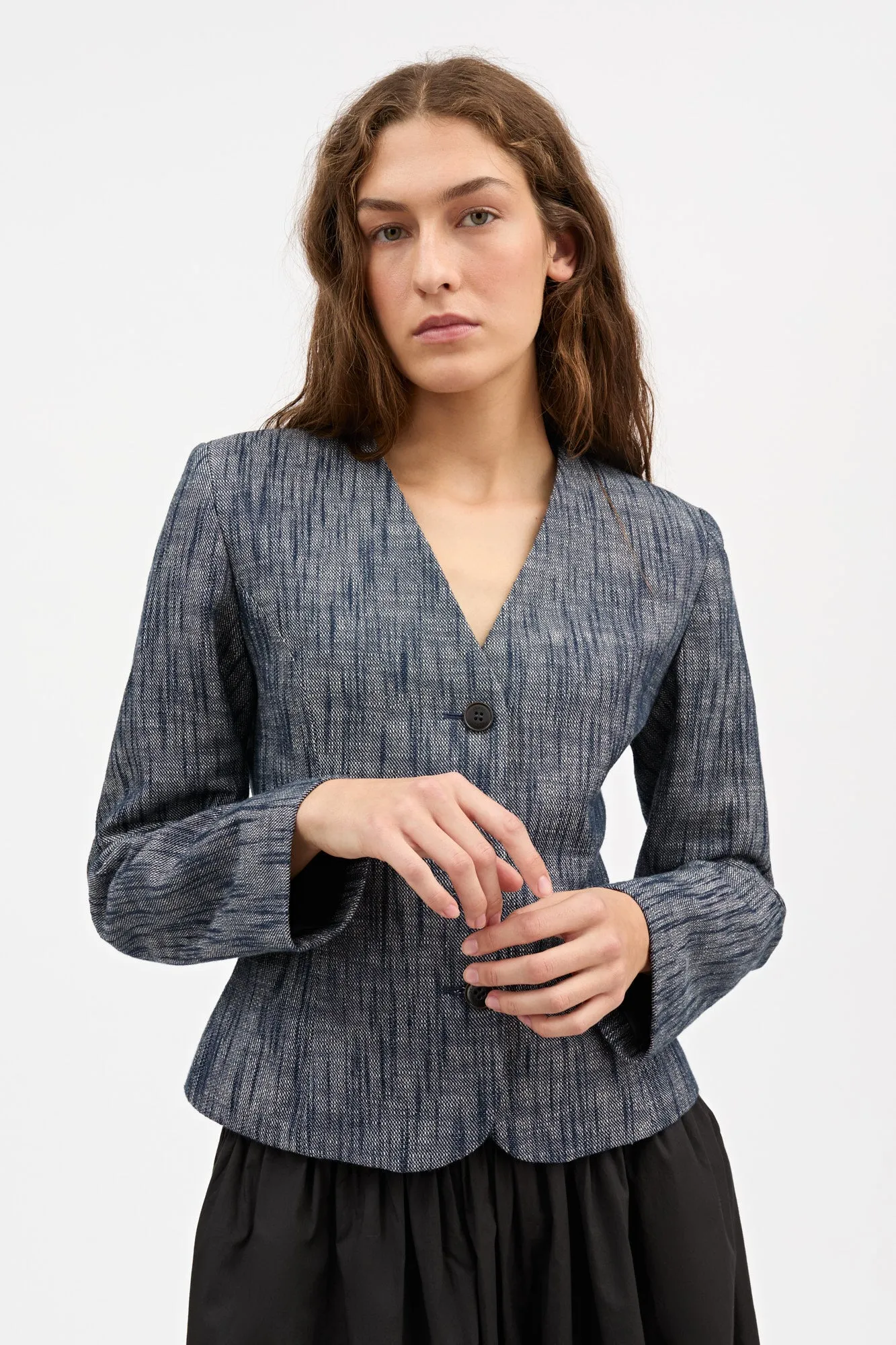 Adriane blazer - Indigo/Linen sold by Skall Studio product image thumbnail 2