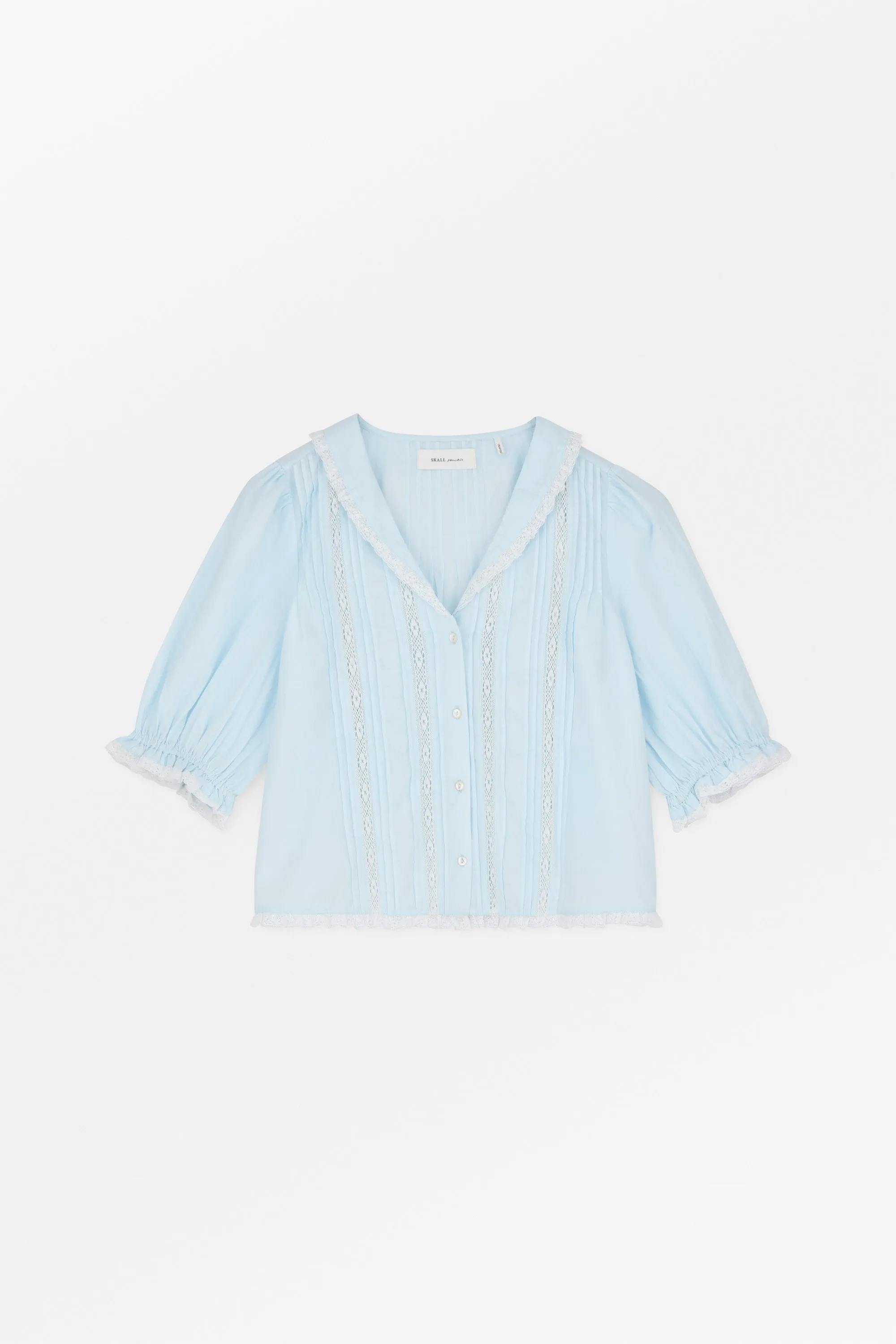 Magnolia short sleeve blouse - Light Blue sold by Skall Studio