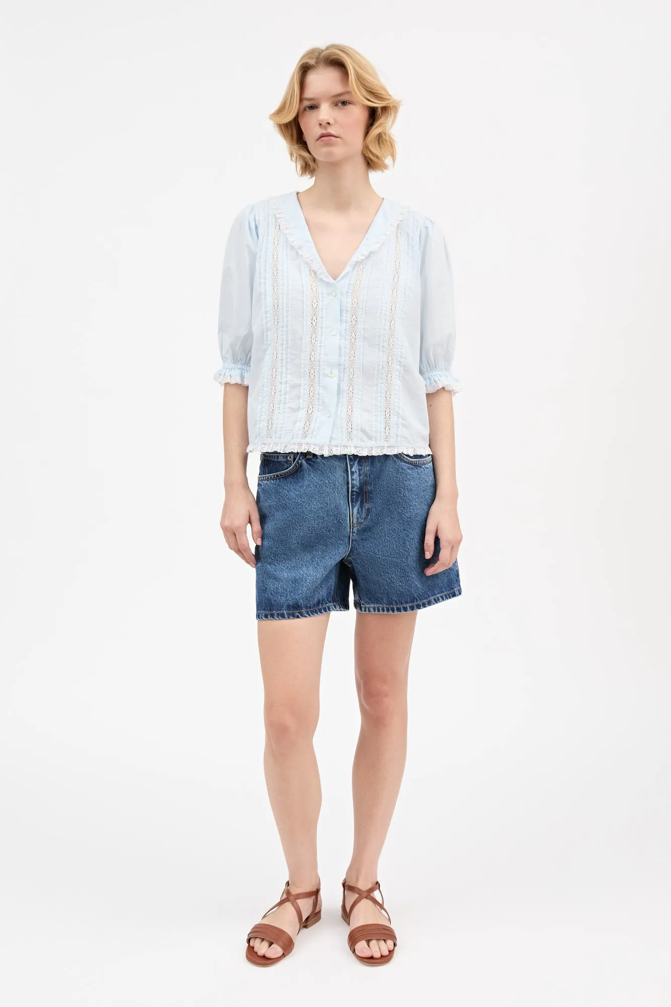 Magnolia short sleeve blouse - Light Blue sold by Skall Studio product image thumbnail 3