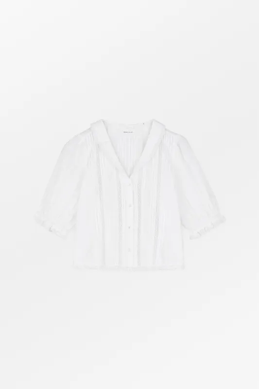 Magnolia short sleeve blouse - Optic white made by Skall Studio