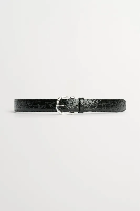 Casual belt - Croco black made by Skall Studio
