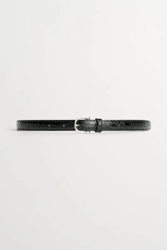 Classic belt - Croco black made by Skall Studio