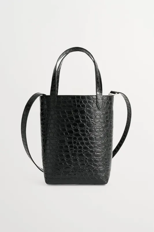 Small city tote - Croco black made by Skall Studio