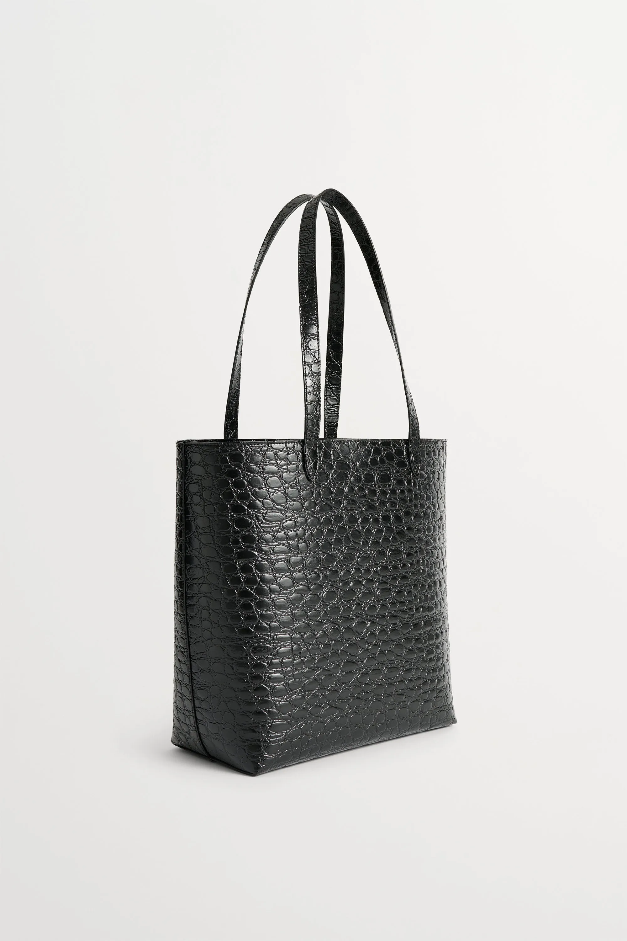 Medium city tote - Croco black sold by Skall Studio product image thumbnail 3
