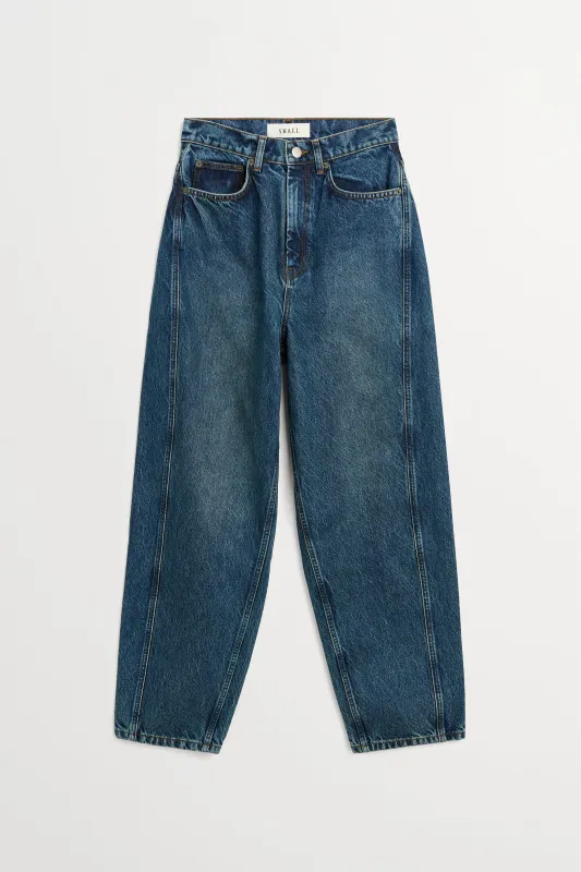 Bille barrel jeans - Washed dark blue made by Skall Studio