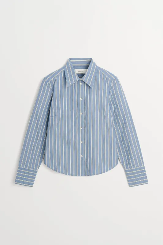 Fauna shirt - Blue/Black/White stripe made by Skall Studio