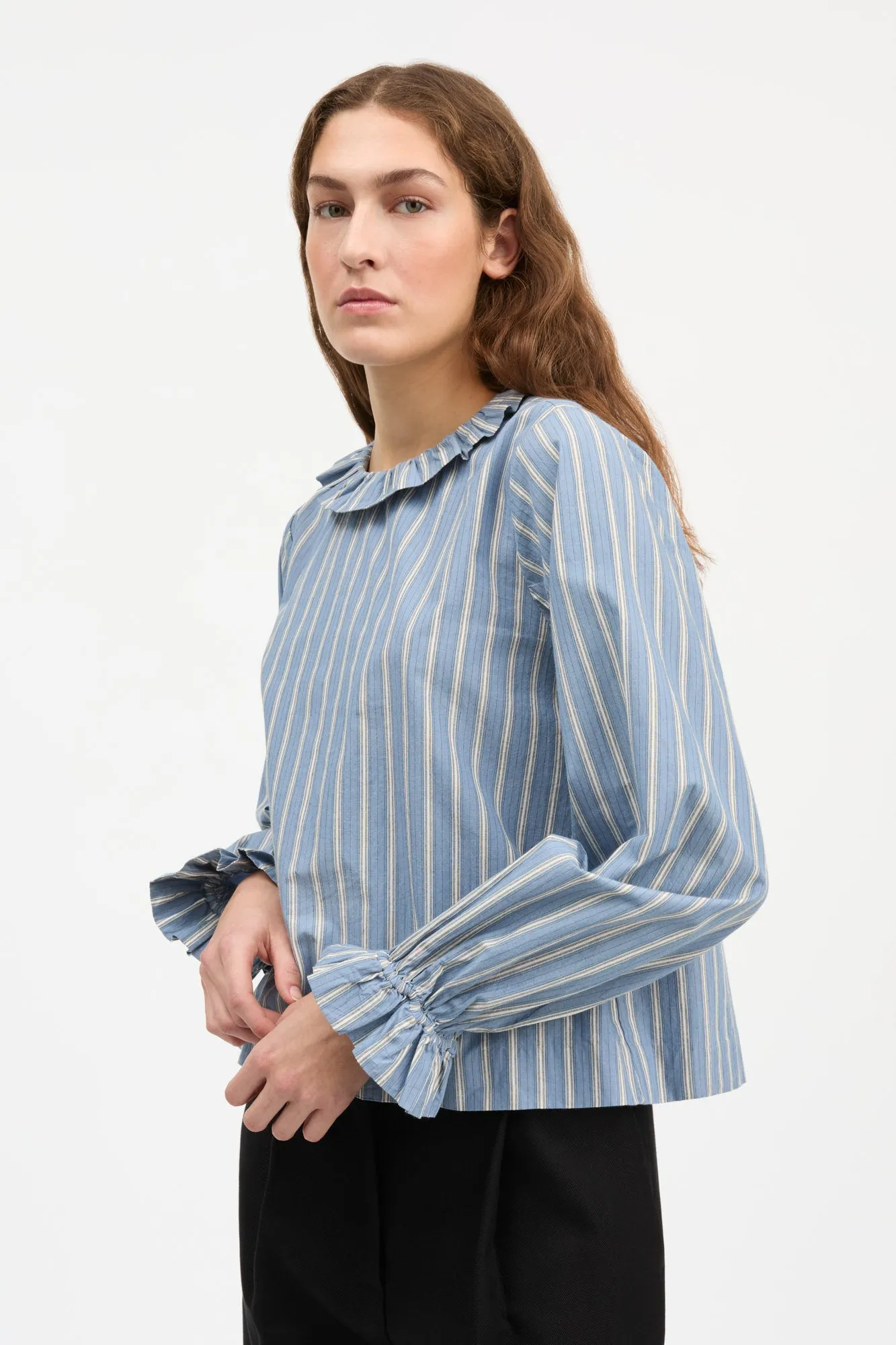 Cornflower blouse - Blue/Black/White stripe sold by Skall Studio product image thumbnail 2