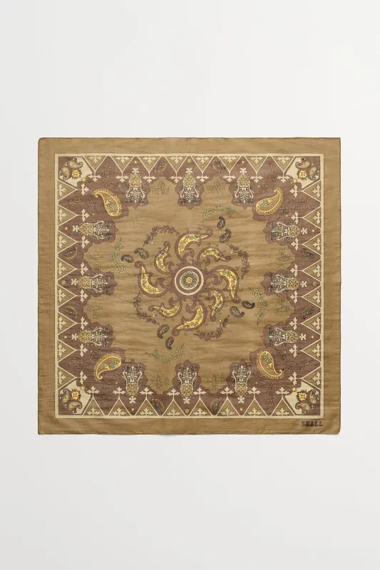 Pippa scarf - Khaki paisley print made by Skall Studio
