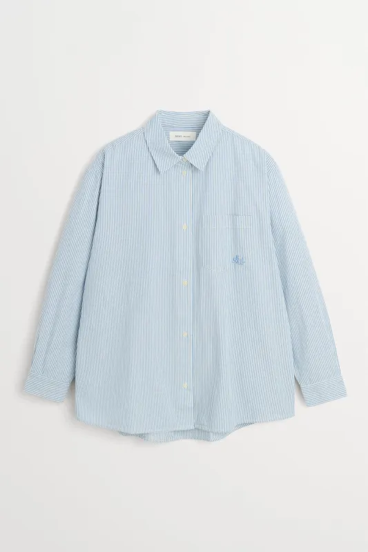 Edgar shirt oxford - Light blue/White stripe made by Skall Studio