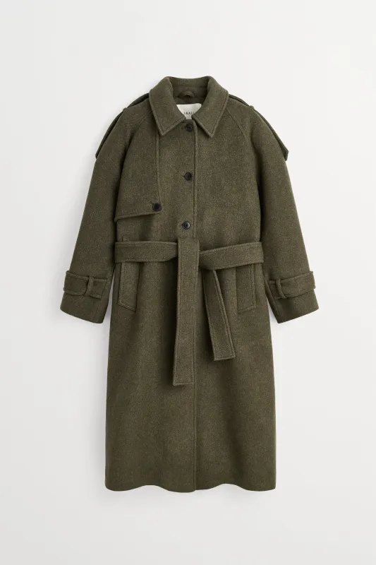 Manilla coat - Dark green twill made by Skall Studio