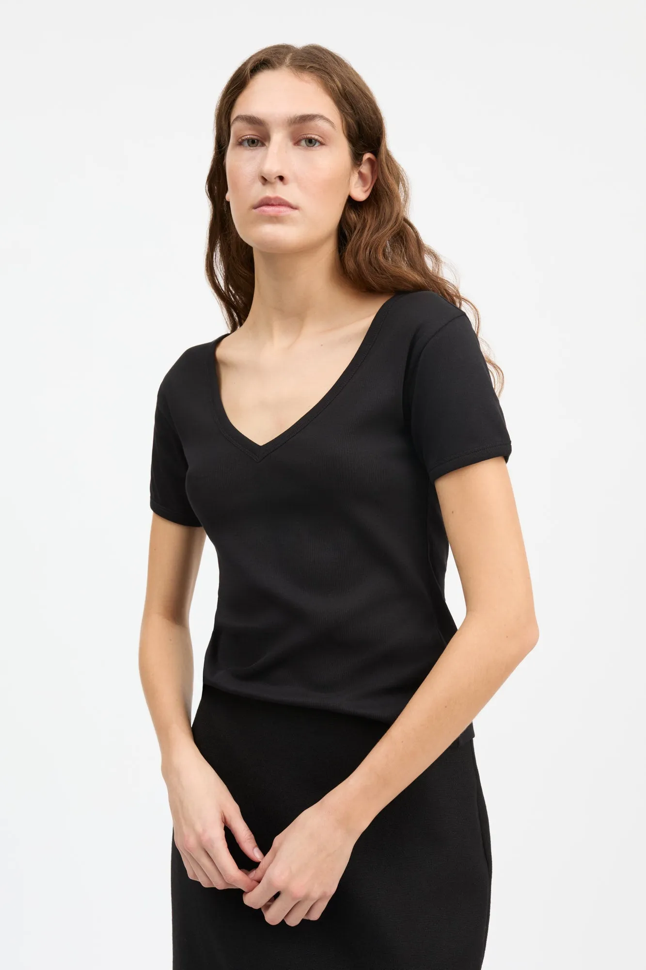 Seventies v-neck tee - Black sold by Skall Studio product image thumbnail 2