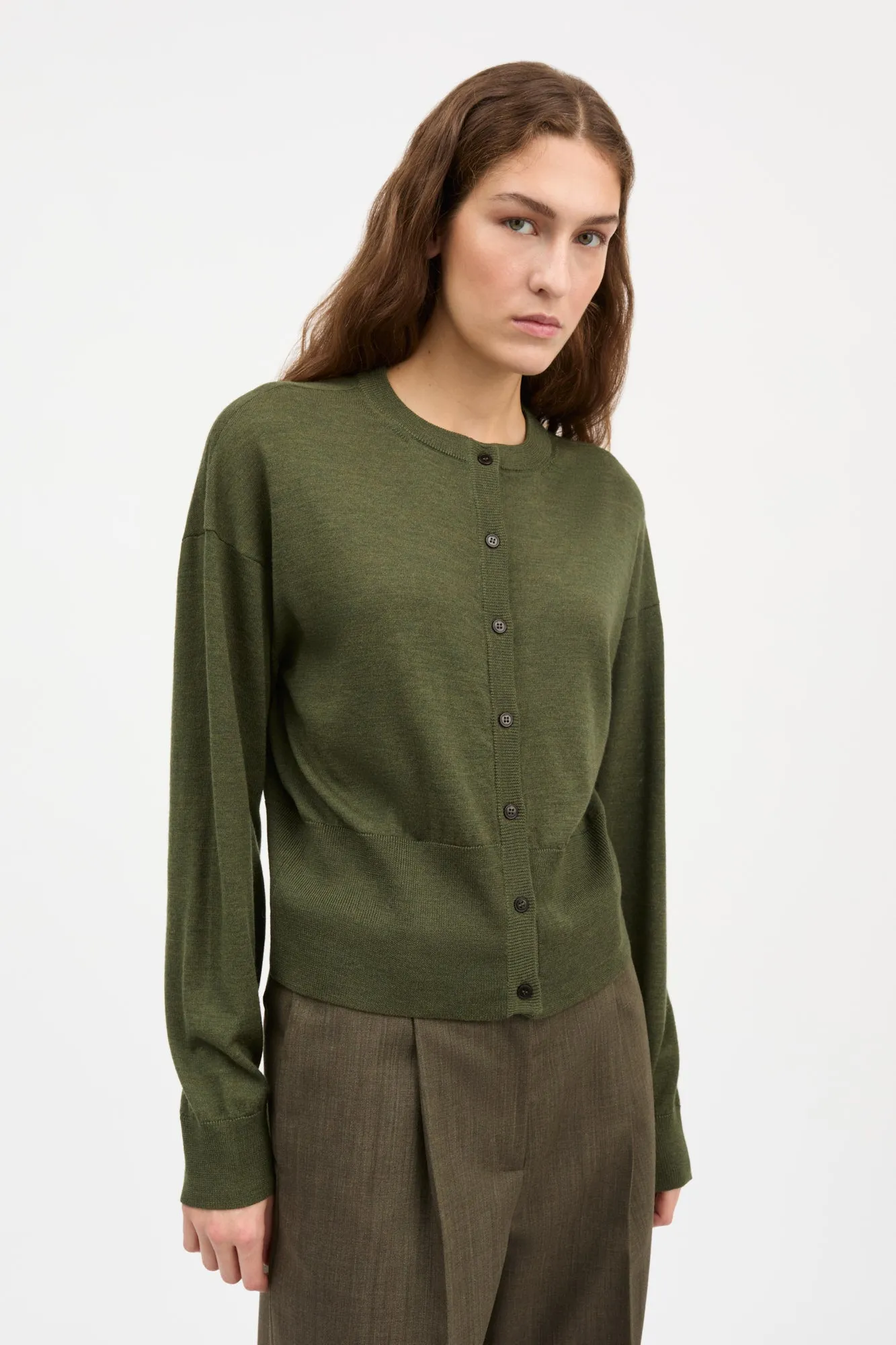 Amara cardigan - Green mélange sold by Skall Studio product image thumbnail 2