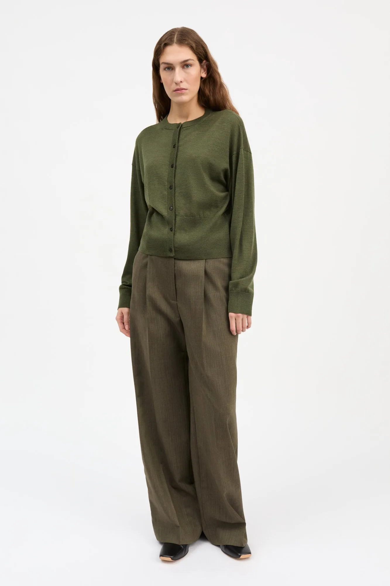 Amara cardigan - Green mélange sold by Skall Studio product image thumbnail 3